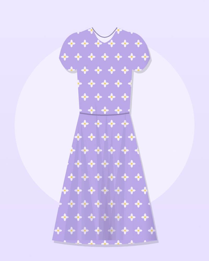 Smocked Floral Dress — Lilac